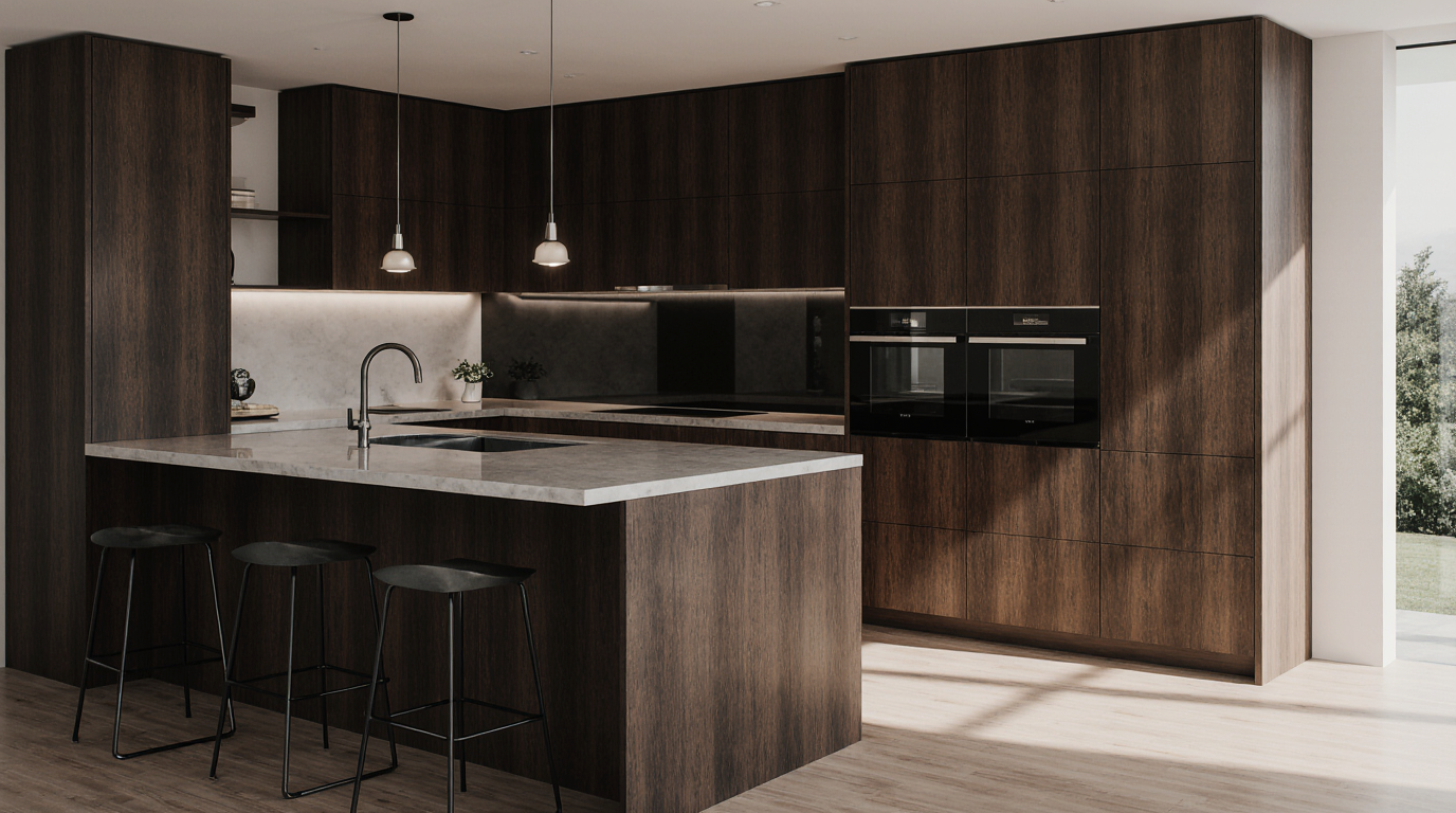 Dark Brown Kitchen Cabinets Modern