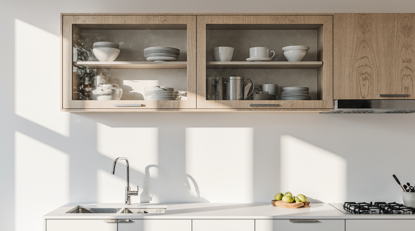 Upper Kitchen Cabinets with Glass Doors