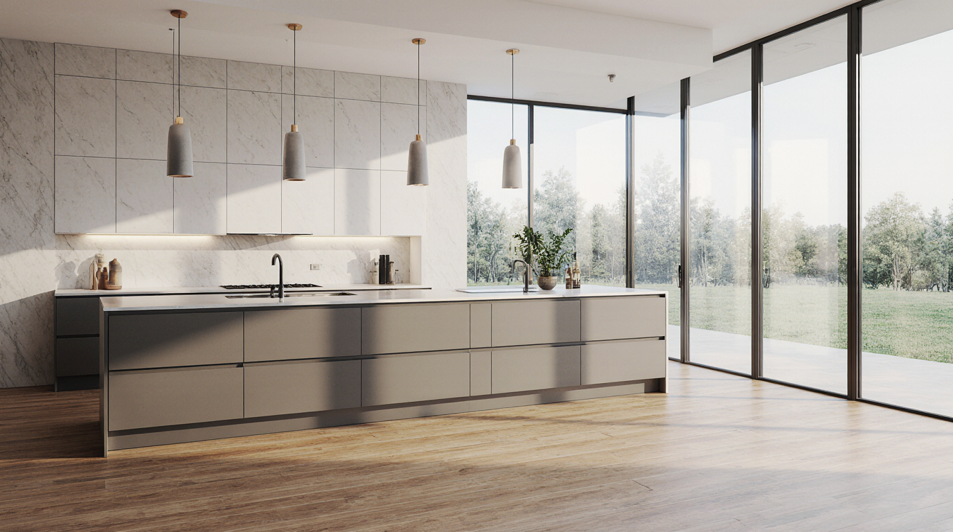 Contemporary Flat Panel Kitchen Cabinets