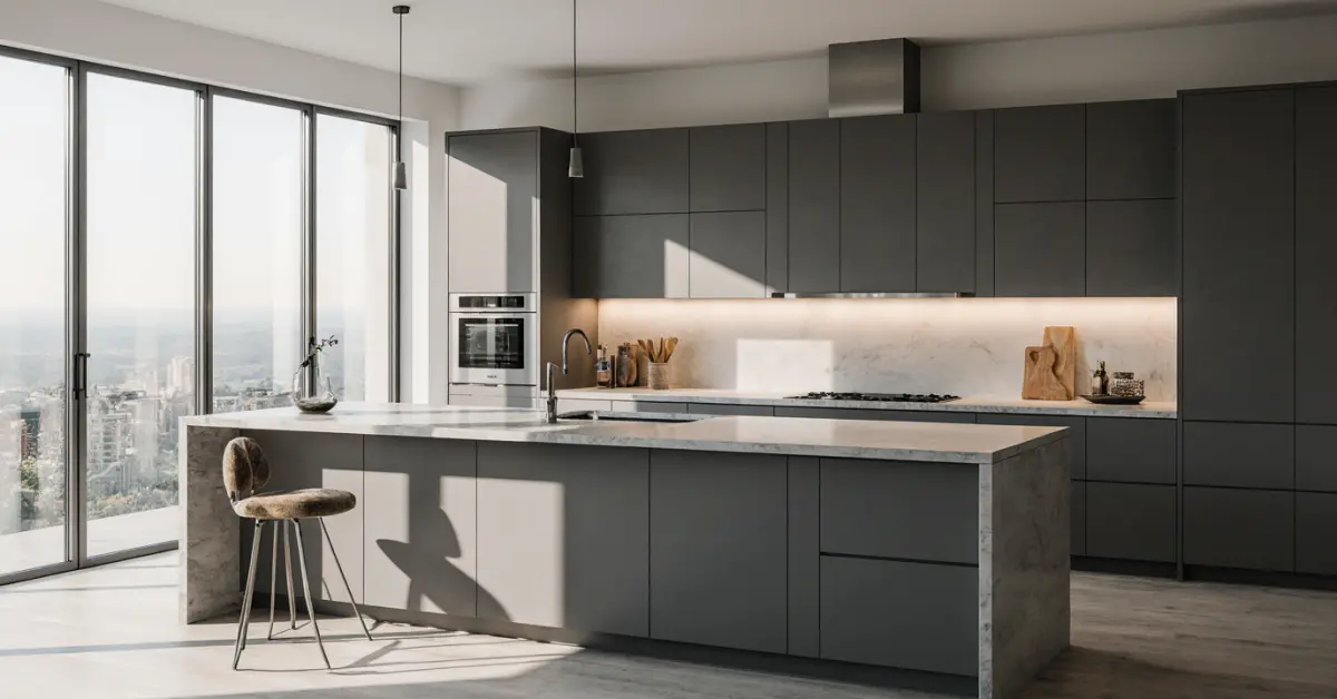 Choosing grey for a modern kitchen seems straightforward, but the intense Florida sun and coastal humidity can turn a chic design into a fa…